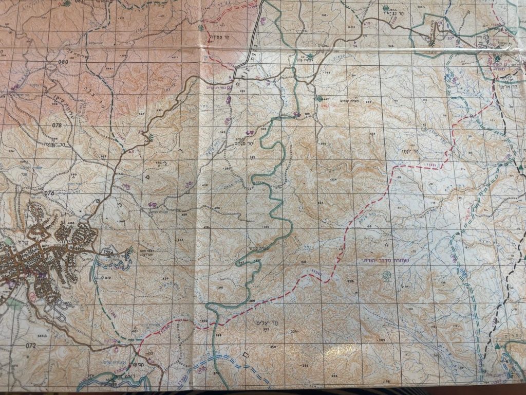 מפת סימון שבילים (ישנה) מערד ועד הסוללה - נחל יעלים